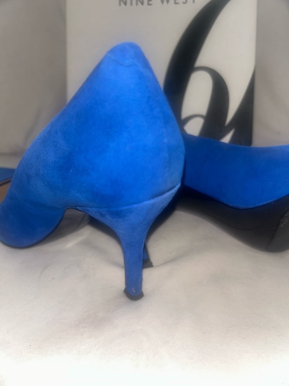 Nine West Cobalt Blue Pointed-Toe Suede Pumps - Picture 6 of 10